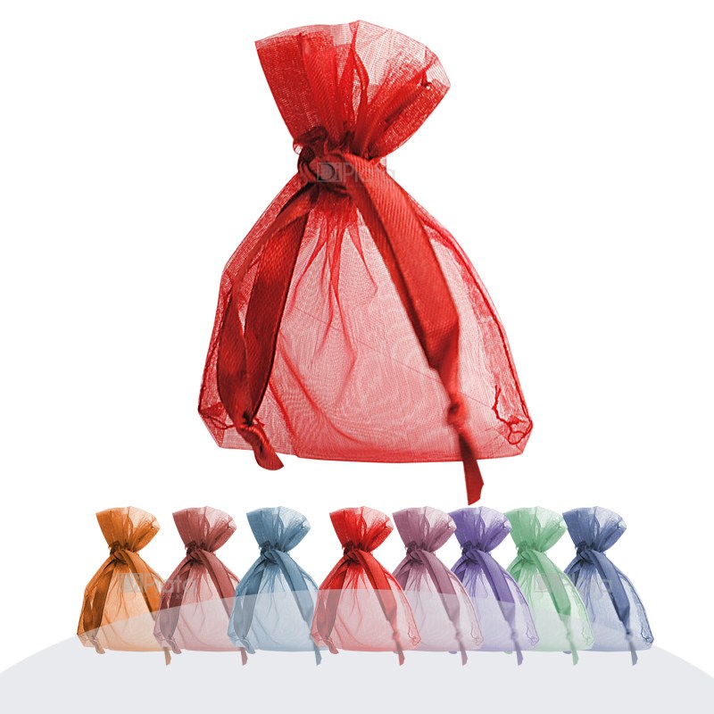 Set de 10 Bolsas de Organza Color Rosado –