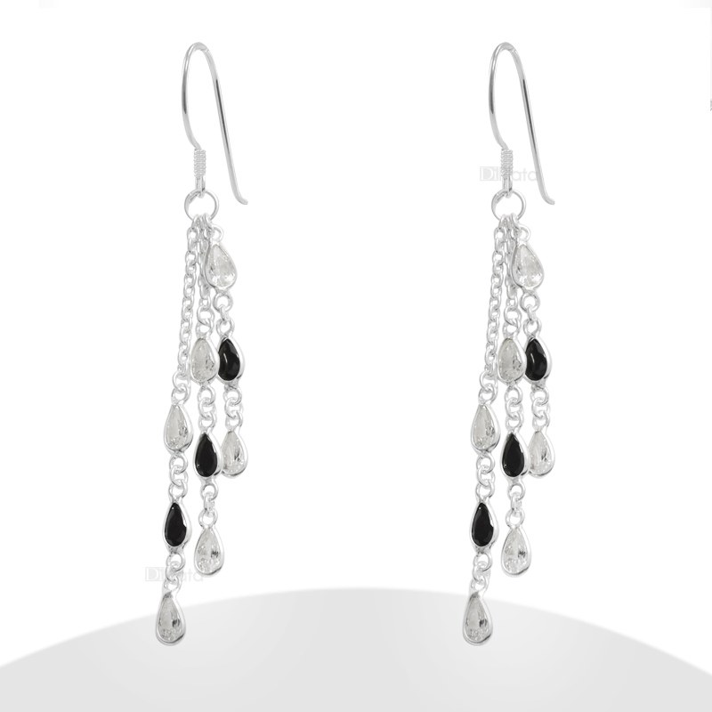 Aros de plata colgantes largos best sale