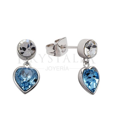 Aro Pendientes de plata creado con cristales de Swarovski ®