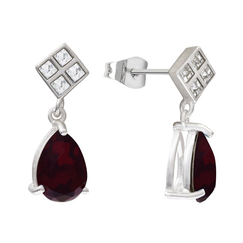 Aro Pendientes de plata creado con cristales de Swarovski ®